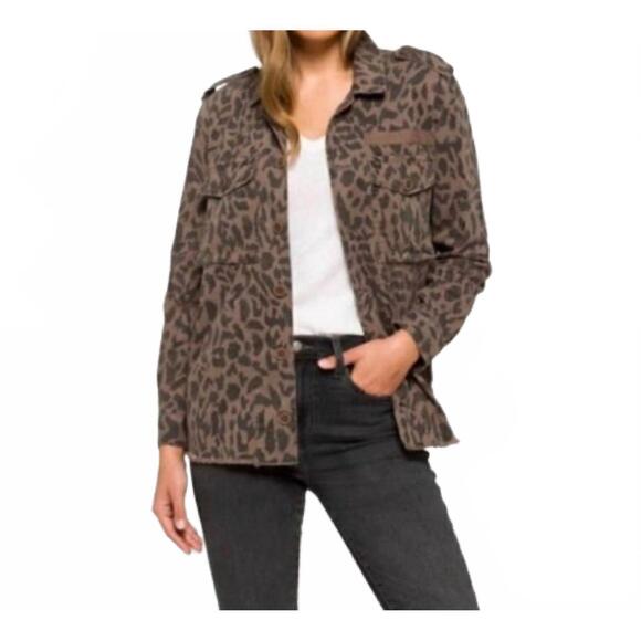 NEW PISTOLA jagged leopard utility jacket in brown